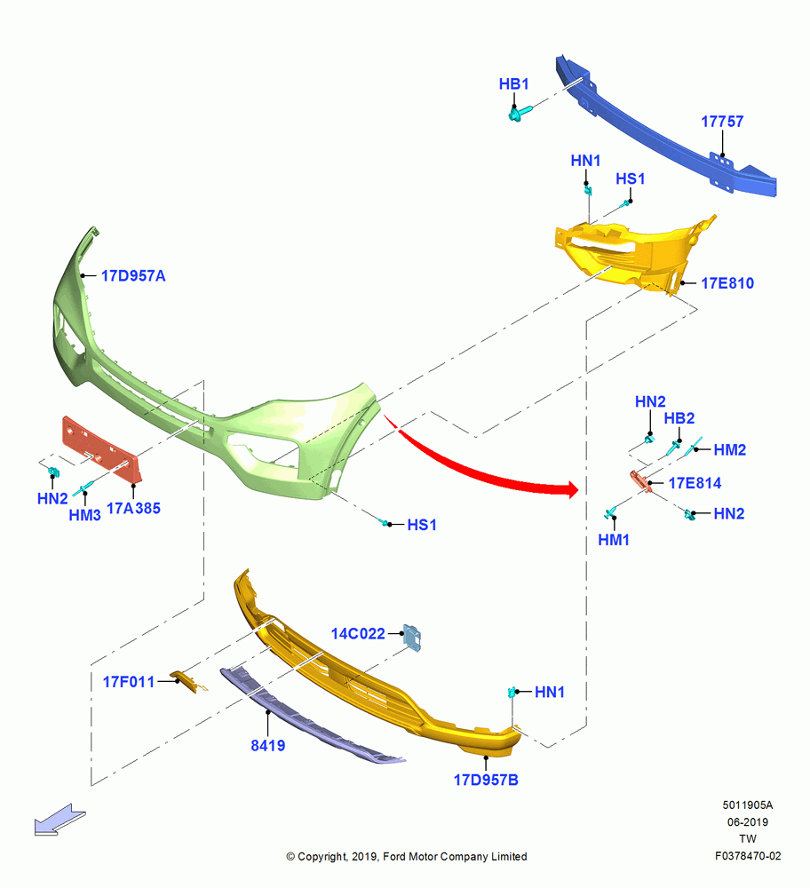 05A - Radiator Grille and Front Bumper, Bumper; 06/MAY/2019