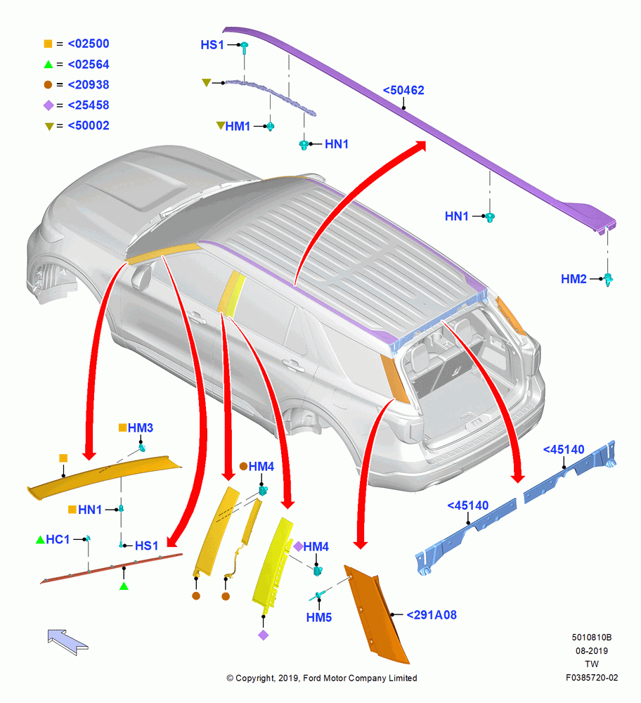 10B - Body Mouldings, Upper; 06/MAY/2019