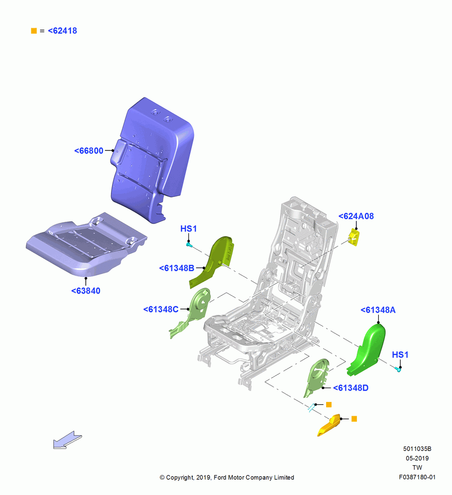 35B - Rear Seat Pads/Valances & Heating, Second Row Dual Seat; 06/MAY/2019