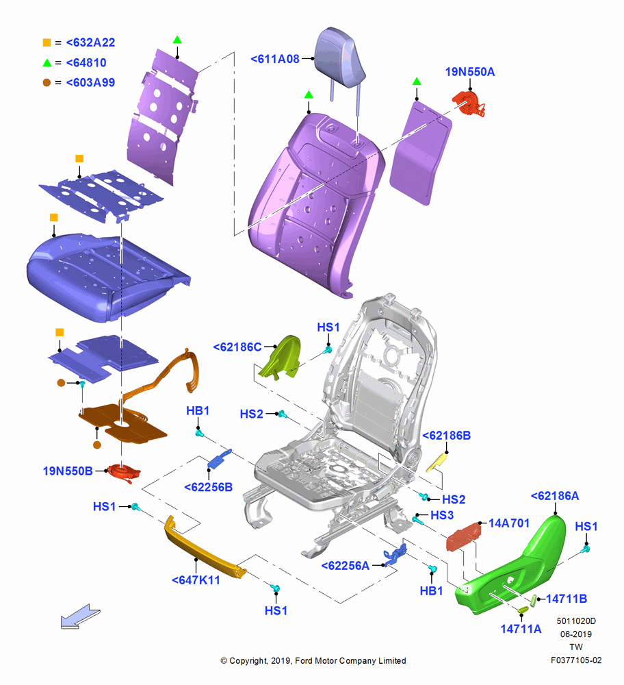 20D - Front Seat Pads/Valances & Heating, Pwr 8-Way Driver Seat Adjust Lvl 2; 06/MAY/2019
