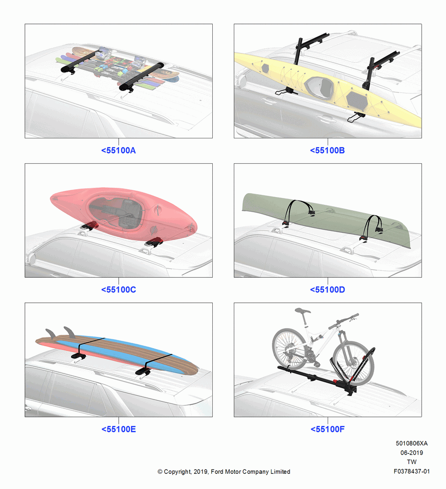 06XA - Accessory Roof Rack Mounting Kits, Accessory, Yakima Roof Rack Products, Cross Bar, Ski Racks, Bike Racks, Kayak And Canoe Carrier; 06/MAY/2019