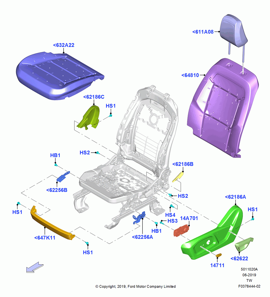 20A - Front Seat Pads/Valances & Heating, With Driver 6 Way Pwr.Seat Adjuster; 06/MAY/2019