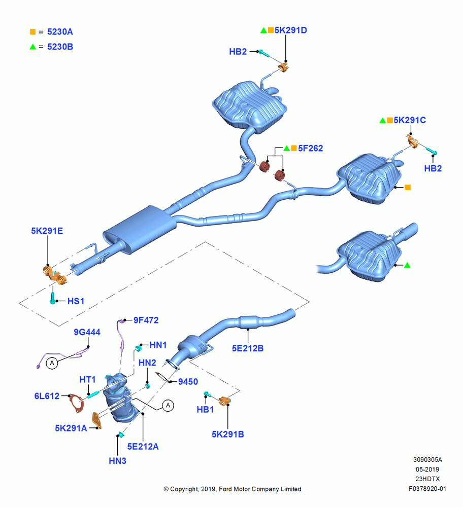 05A - Exhaust System, 50 State Emission Requirements, 2.3L EcoBoost; 06/MAY/2019