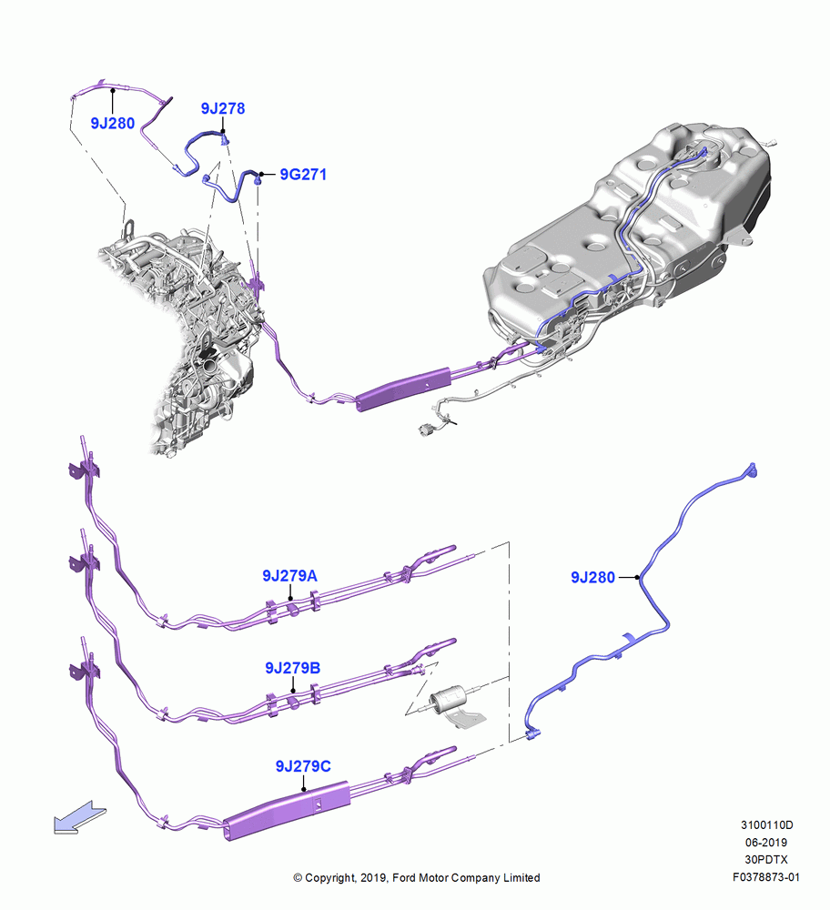 10D - Fuel Lines, 3.0L GTDI TC V6 Petrol, 3.0L Nano-D4-G-GTDI-CD6R-PHEV; 06/MAY/2019