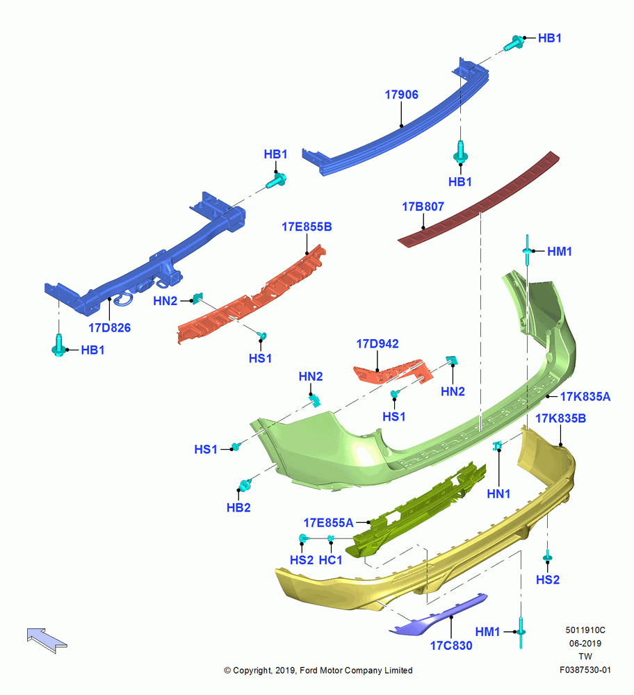 10C - Rear Bumper, ST Version; 06/MAY/2019