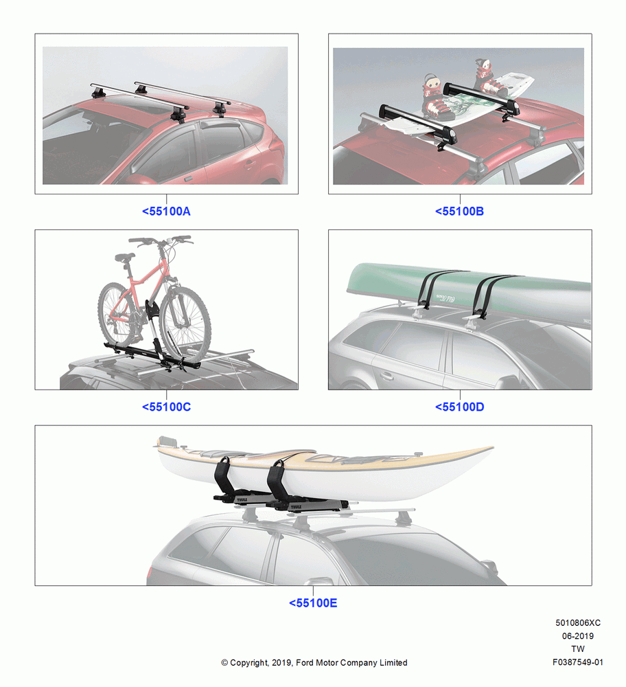 06XC - Accessory Roof Rack Mounting Kits, Thule Roof Rack Products; 06/MAY/2019