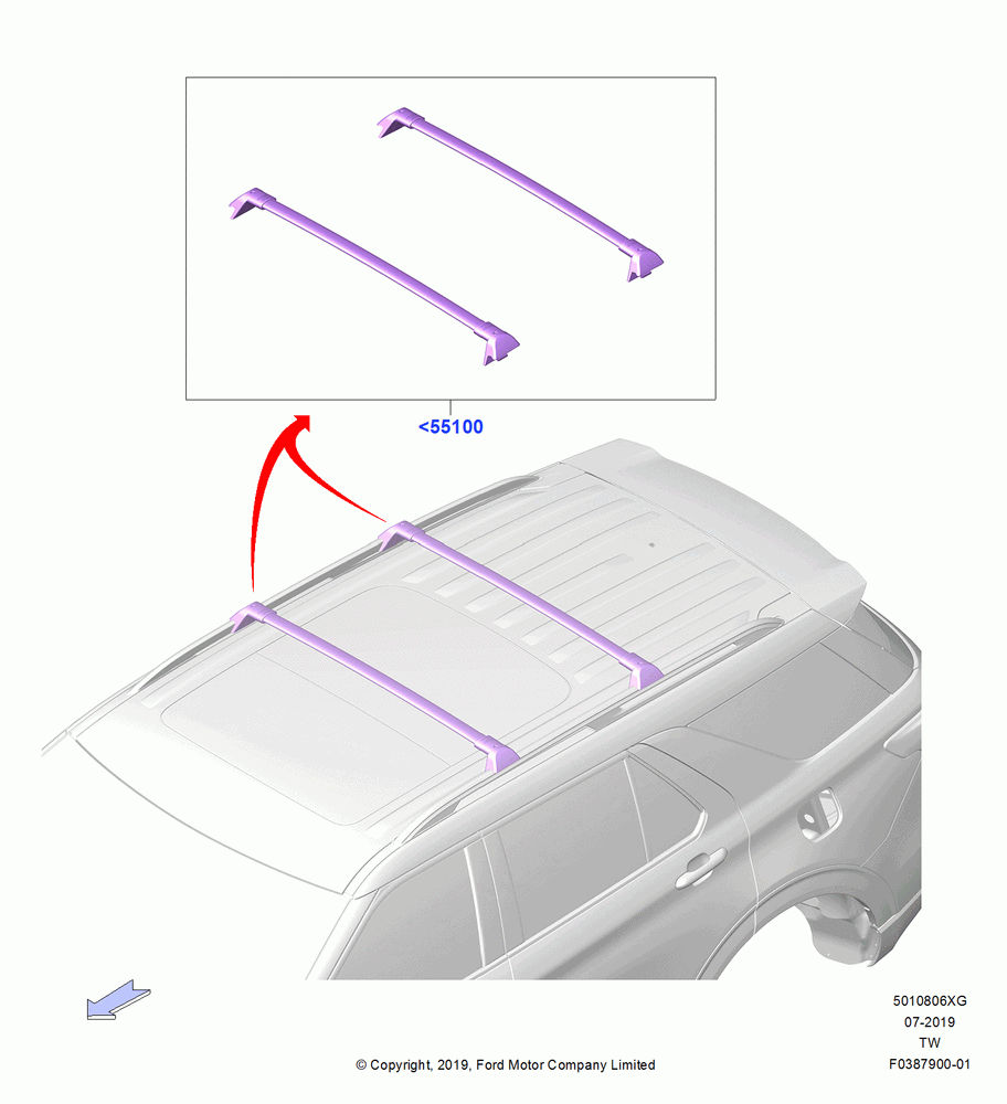 06XG - Accessory Roof Rack Mounting Kits, Auxillary Roof Rack Crossbars; 06/MAY/2019