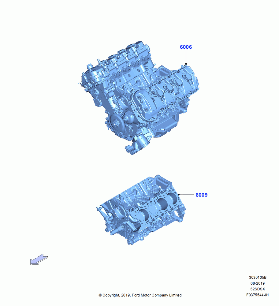 05B - Service Engine and Short Block, 5.2L Predator OHC SC PFI Gas; 26/AUG/2019