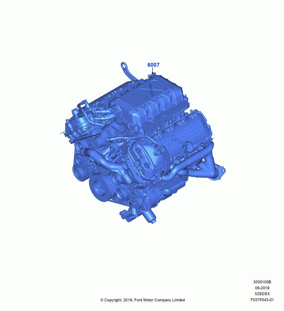 00B - Engine Assy Fully Dressed, 5.2L Predator OHC SC PFI Gas; 26/AUG/2019