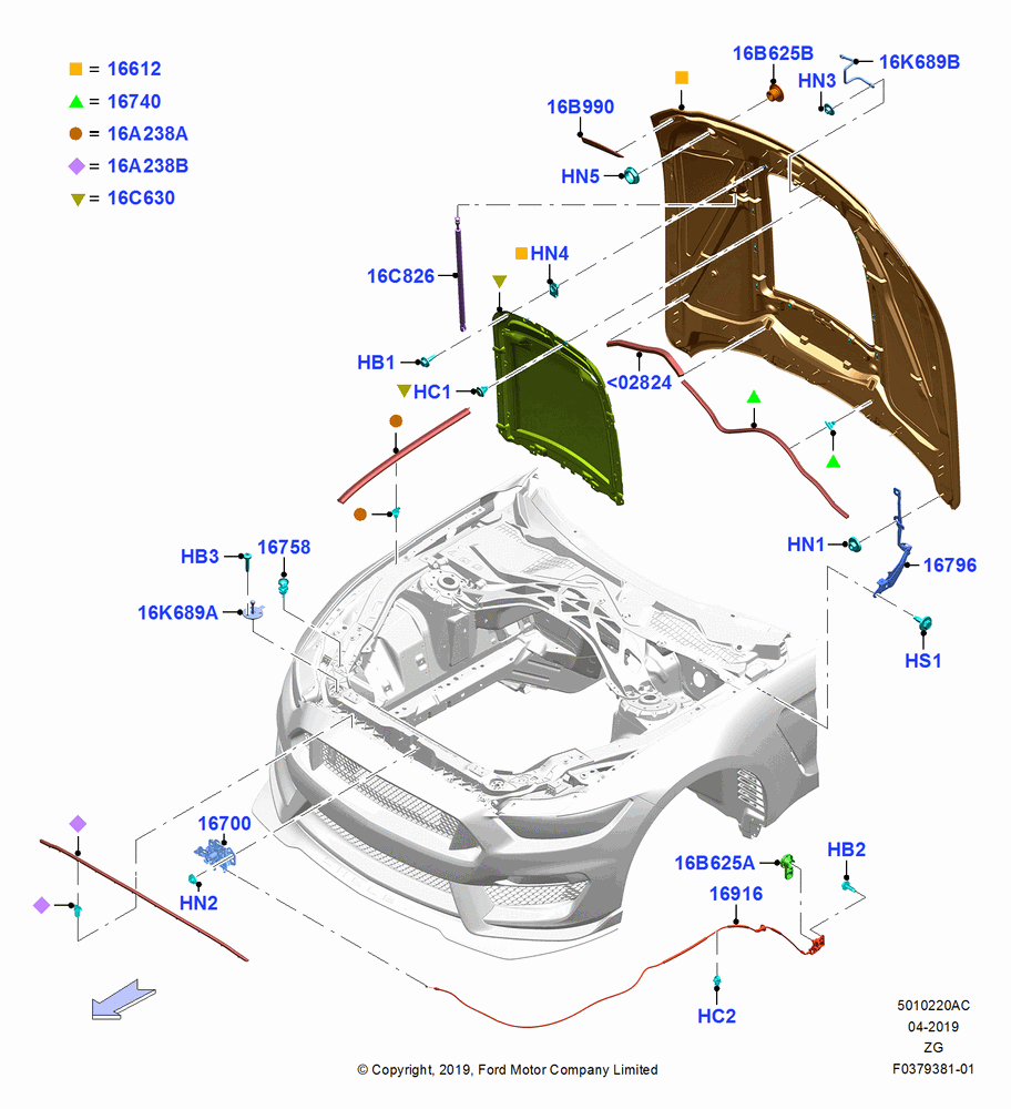 20AC - Hood and Related Parts, Shelby Version #2; 26/AUG/2019