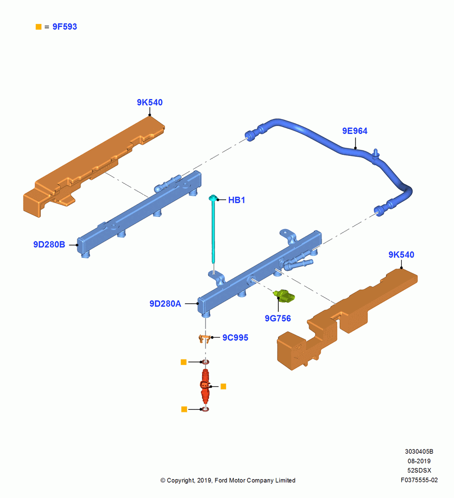 05B - Fuel Injectors and Pipes, 5.2L Predator OHC SC PFI Gas; 26/AUG/2019