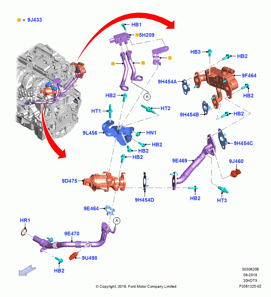 20B - Exhaust Gas Recirculation, 2.0L EcoBoost (240PS); 19/AUG/2019