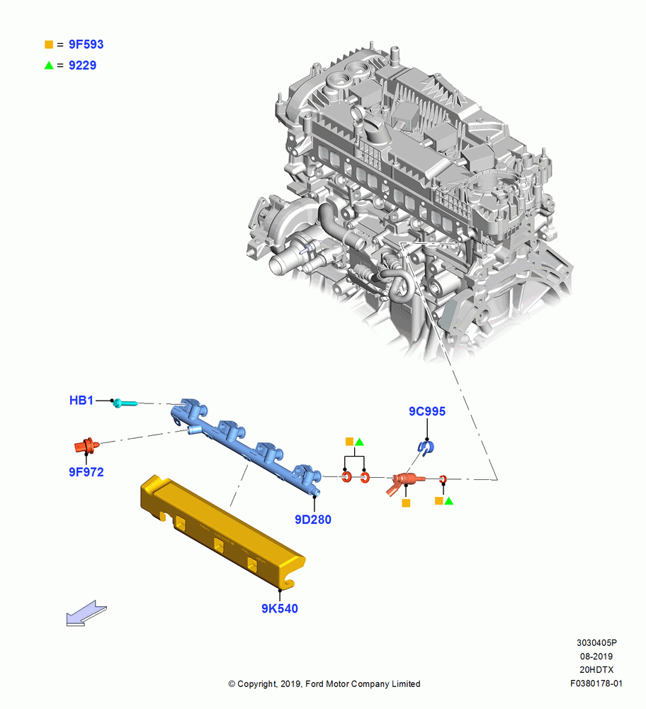 05P - Fuel Injectors and Pipes, 2.0L EcoBoost (240PS); 19/AUG/2019