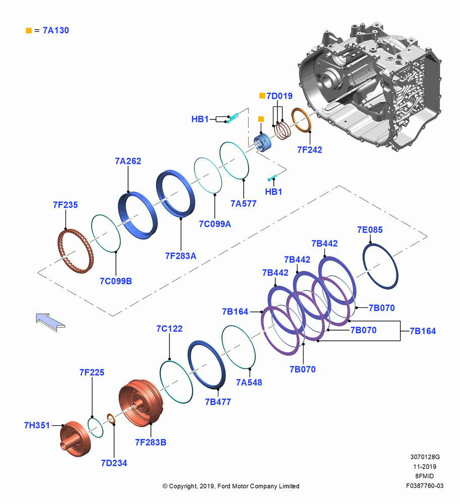 28G - Direct Clutch and Components, 8 Speed Auto Trans 8F24; 19/AUG/2019