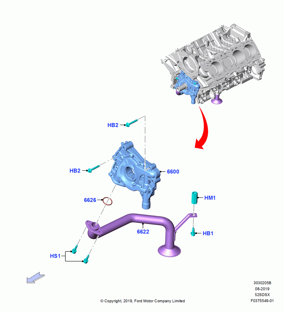 05B - Oil Pump, 5.2L Predator OHC SC PFI Gas; 26/AUG/2019