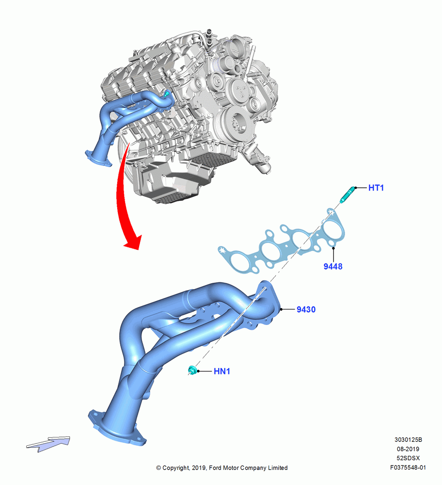 Exhaust Manifold, 5.2L Predator OHC SC PFI Gas