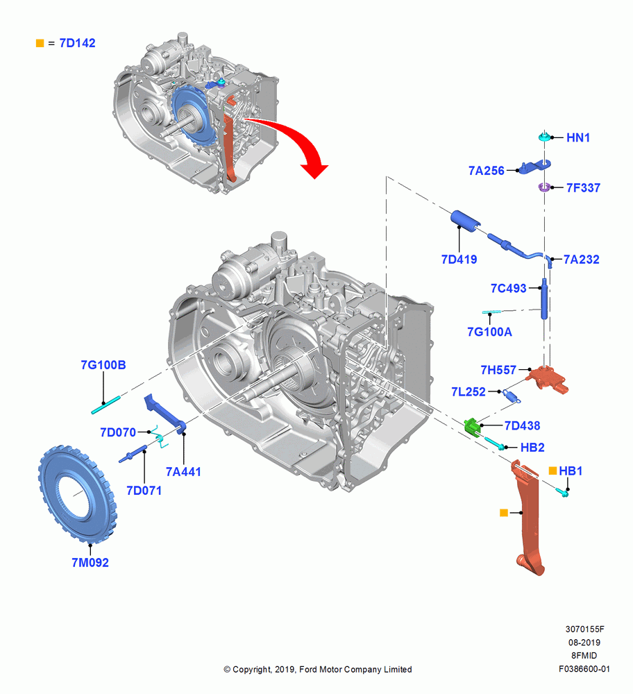 55F - Transmission Control Mechanisms, Automatic Transmission - 8F40, 8 Speed Auto Trans 8F35; 19/AUG/2019
