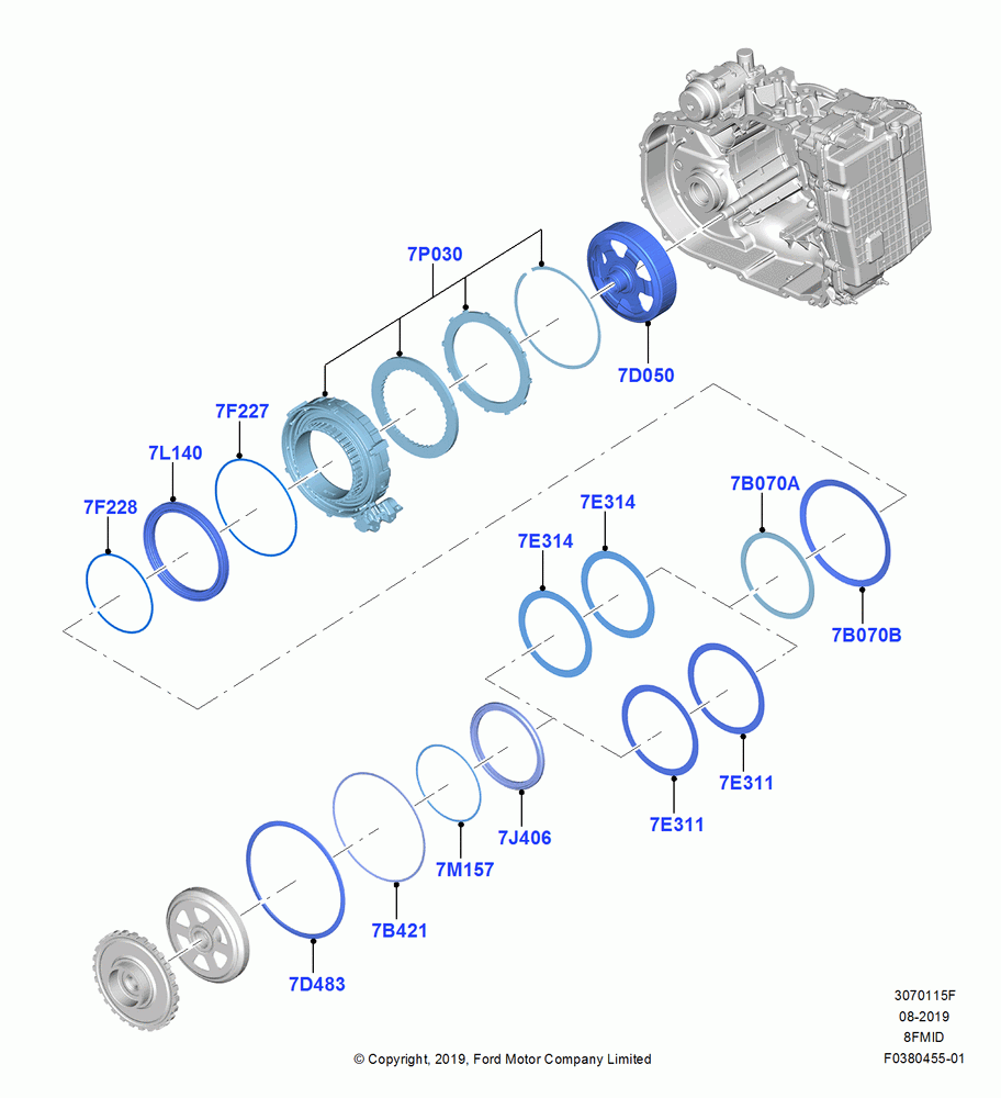 15F - Forward Clutch and Components, Automatic Transmission - 8F40, 8 Speed Auto Trans 8F35; 19/AUG/2019