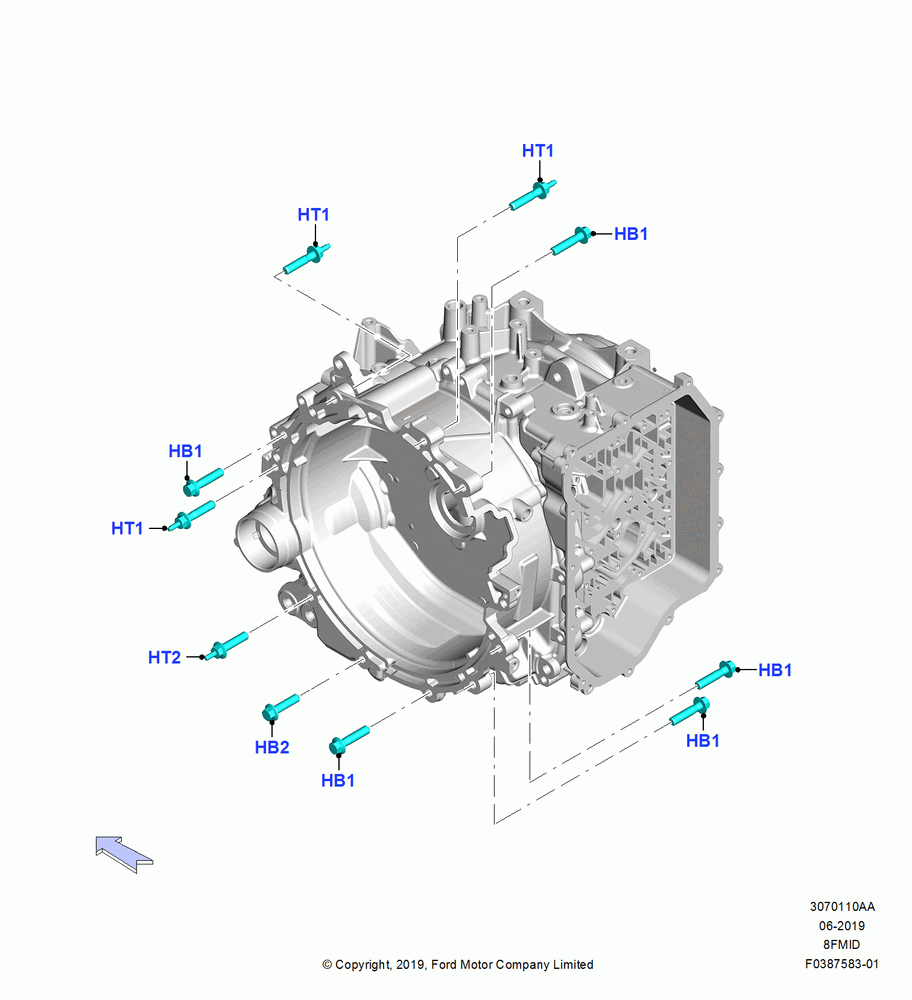 10AA - Transmission External Components, 8 Speed Auto Trans 8F24, Transmission Attaching Bolts; 19/AUG/2019