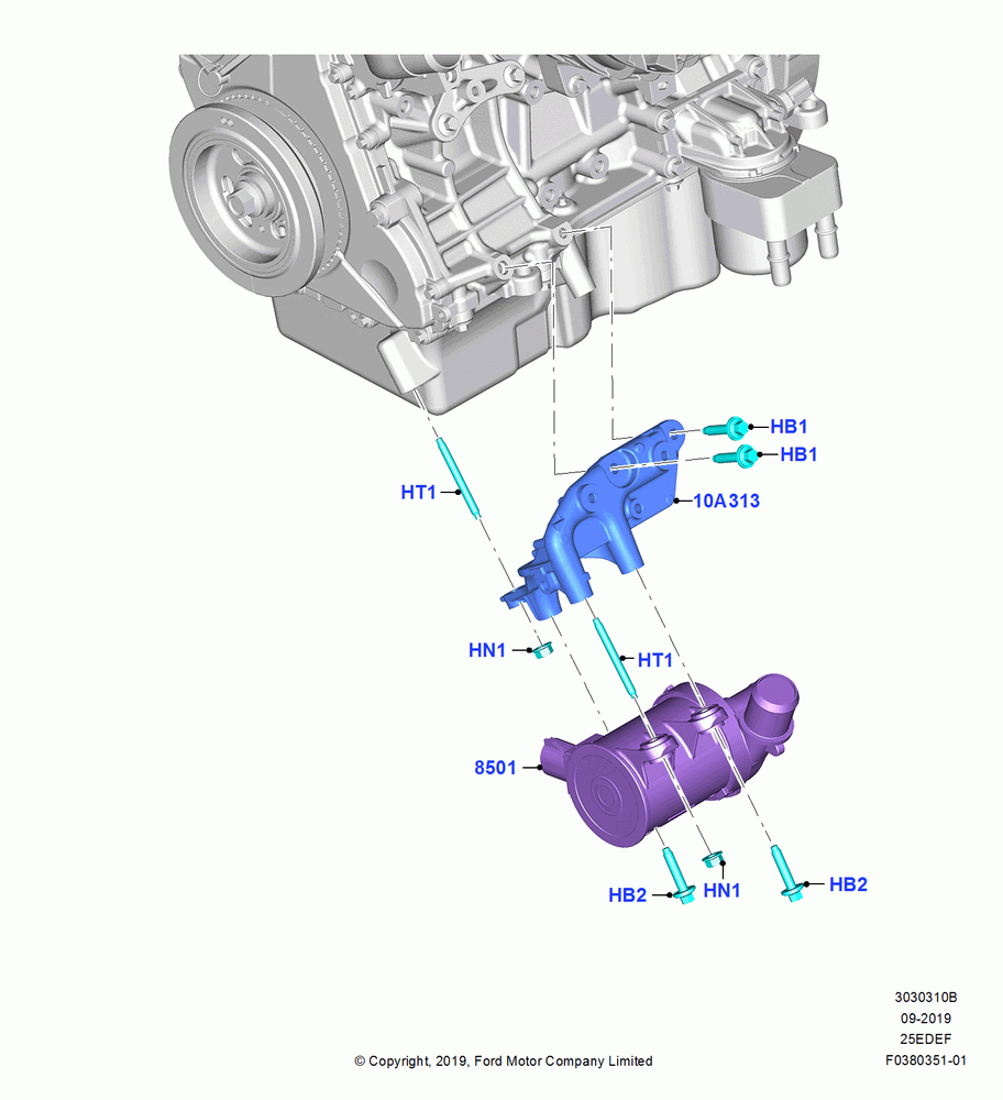 10B - Water Pump, 2.5L DURA D4 IVCT ATK HEV/PHEV; 19/AUG/2019