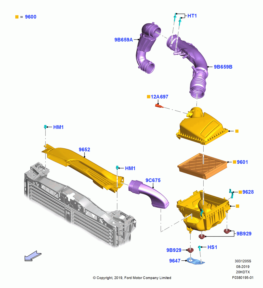 05S - Air Cleaner, 2.0L EcoBoost (240PS); 19/AUG/2019