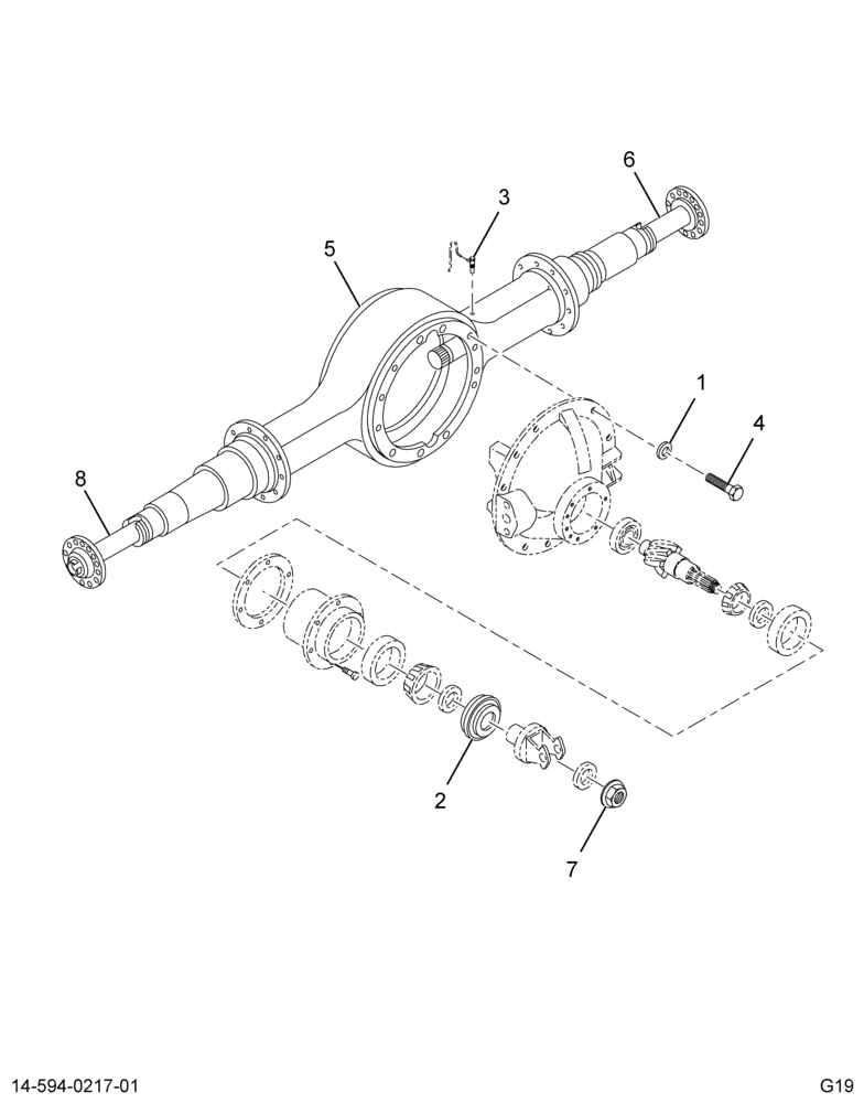 ..AXLE,RR L/BK , 6.50 14AGE (Intl. 3552246C92)