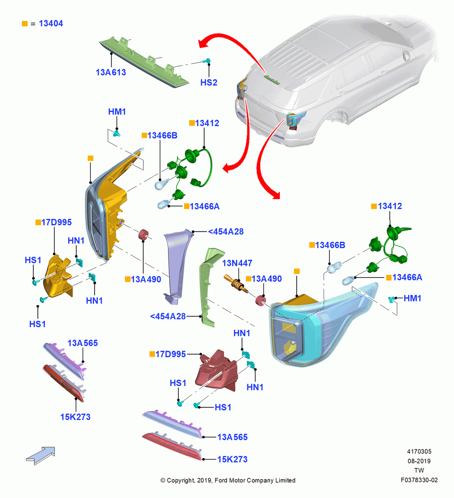 Схема установки 3M7Z-13466-A