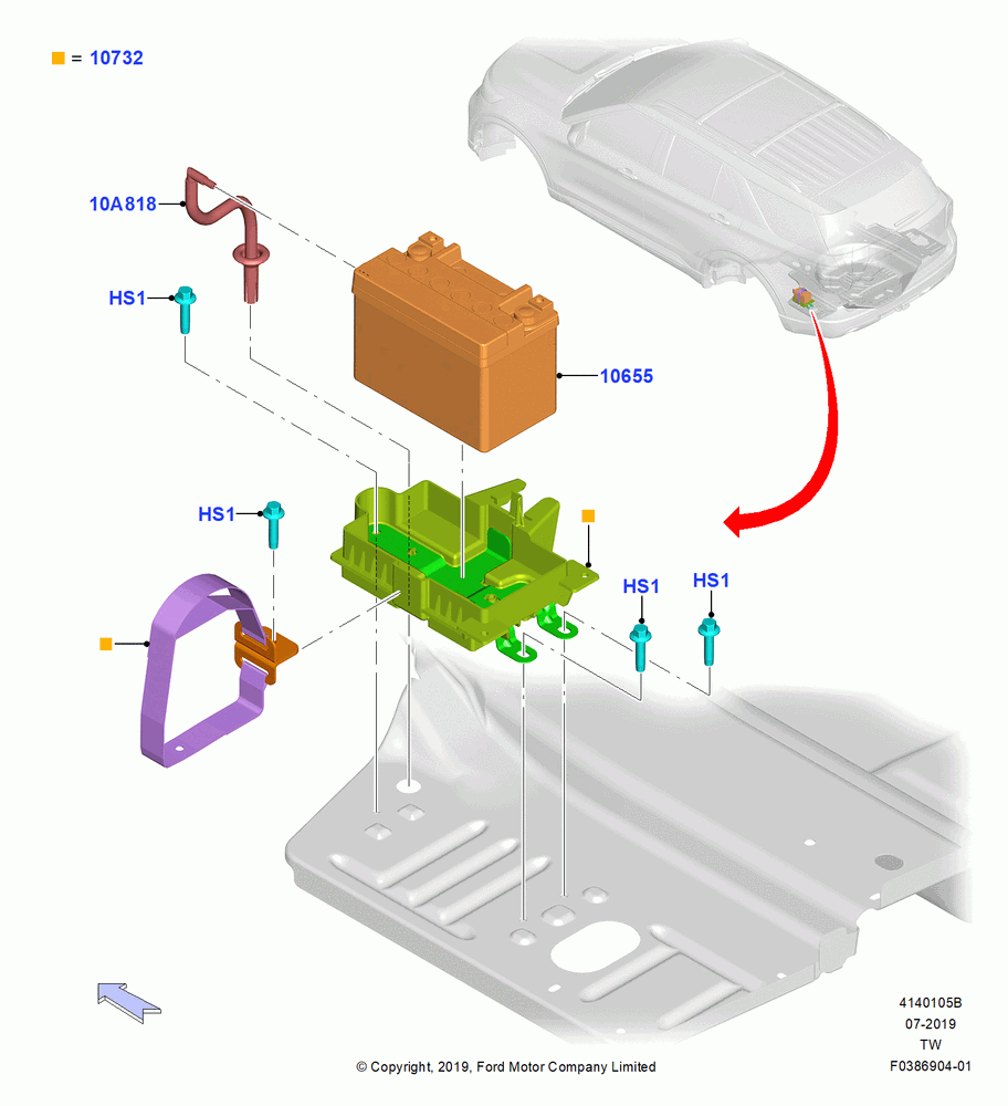 05B - Battery and Mountings, 12 VOLT, Rear Mount; 06/MAY/2019