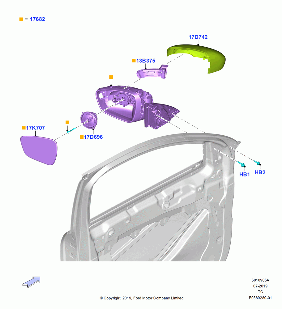 05A - Exterior Rear View Mirror, Power/Heated/Memory Fold Back Mir; 19/AUG/2019