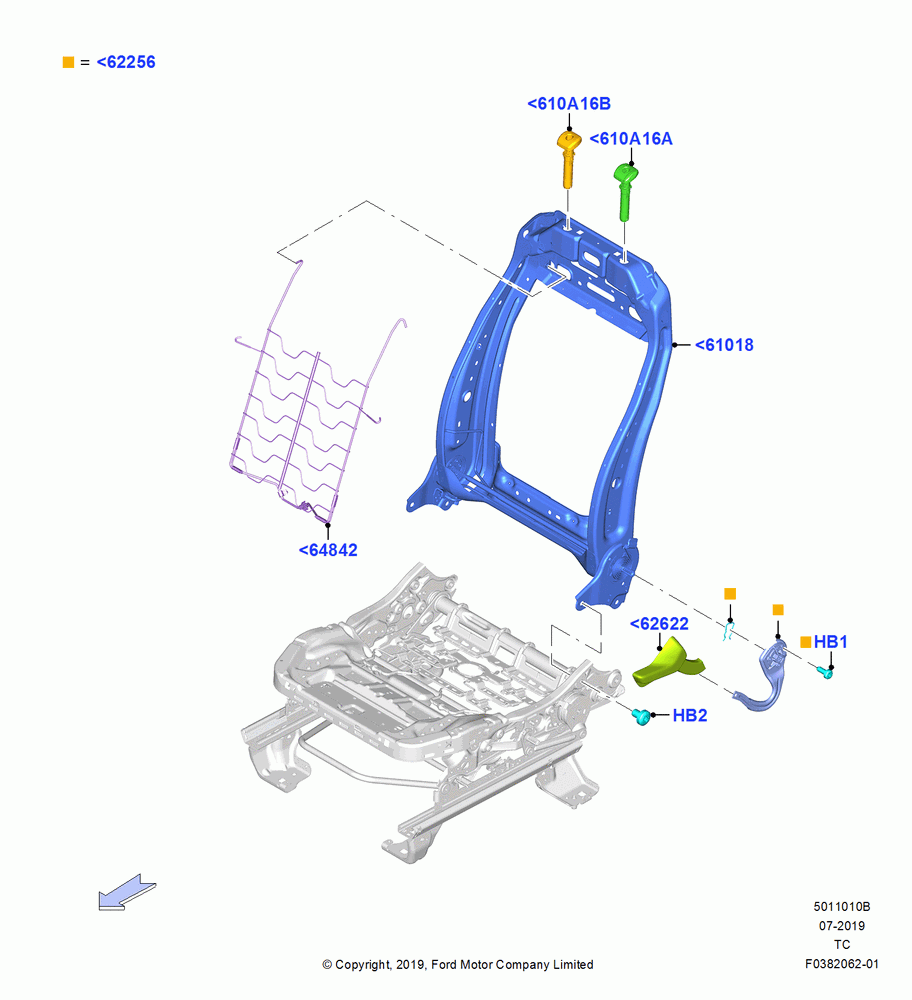10B - Front Seat Back, With Driver 6 Way Mnl.Seat Adjuster; 19/AUG/2019