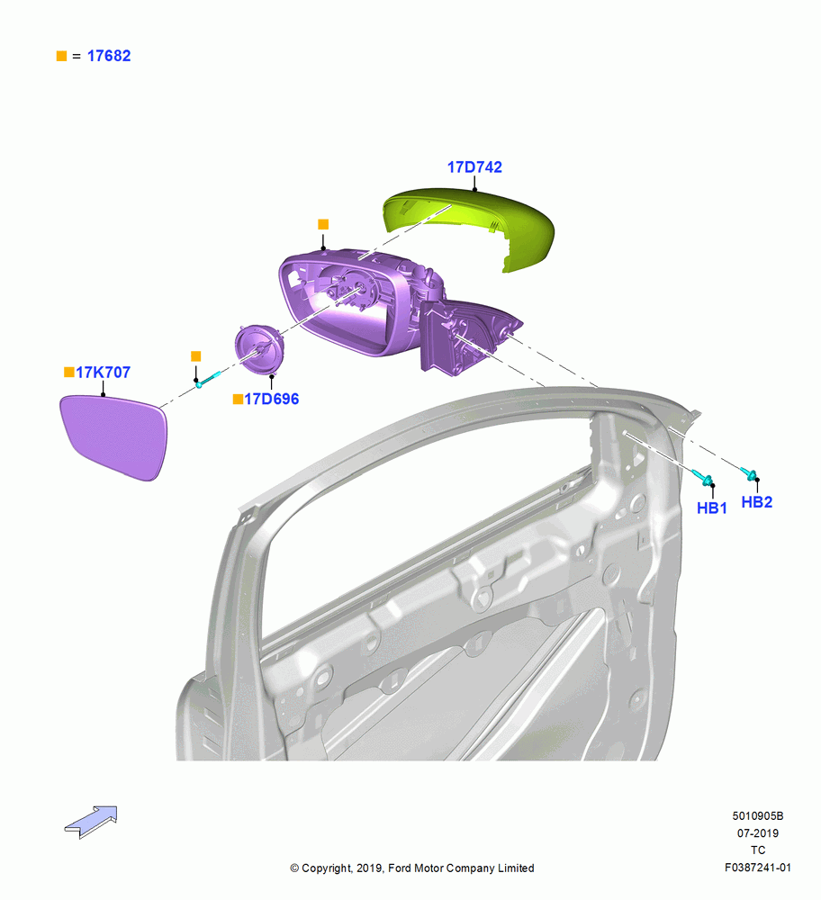 05B - Exterior Rear View Mirror, Dual Power Adjustable Mirrs W/Blis; 19/AUG/2019