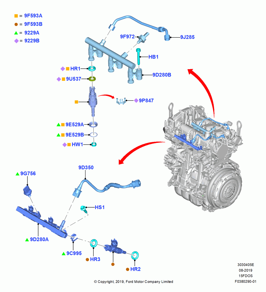05E - Fuel Injectors and Pipes, 1.5L Dragon (175/180PS); 19/AUG/2019