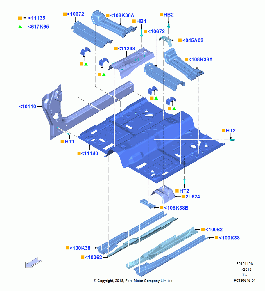 10A - Floor Pan - Front, For Unleaded Fuel; 19/AUG/2019