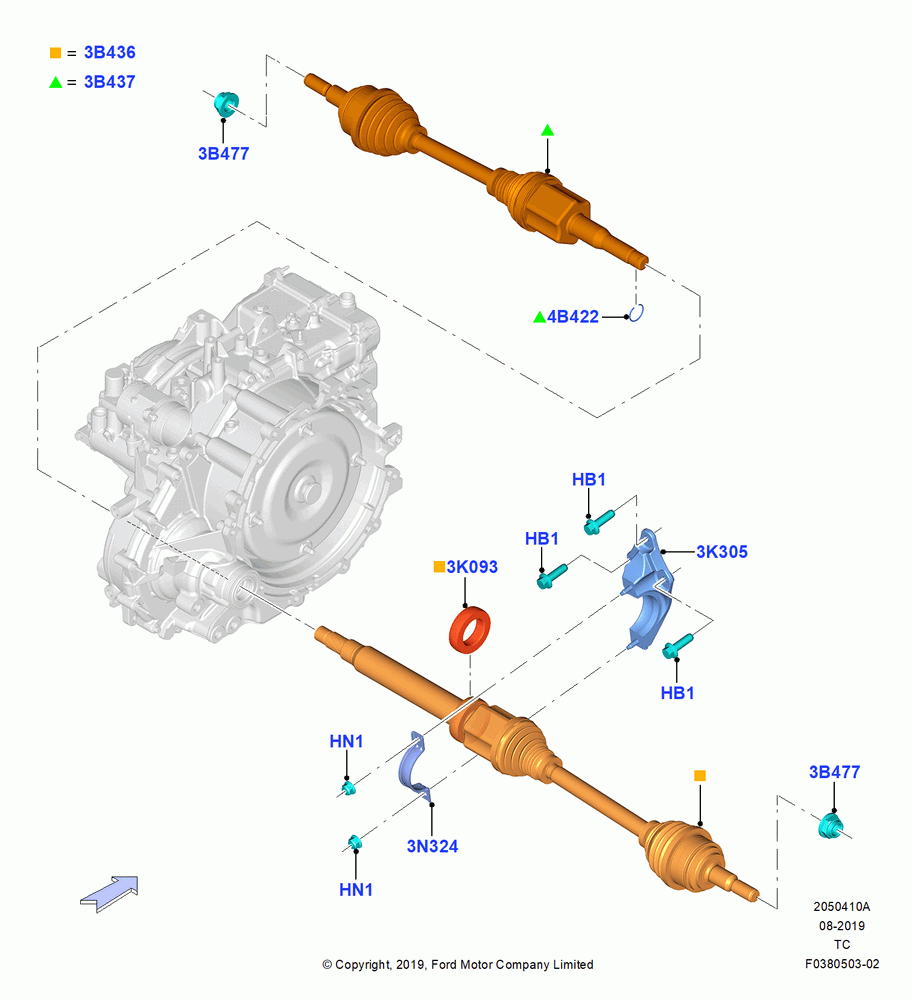 10A - Drive Shaft - Front Axle Drive, LHD 2WD (Front Wheel Drive); 19/AUG/2019