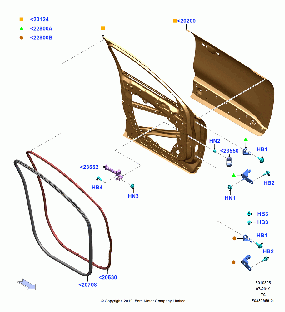 05 - Front Doors, Hinges & Weatherstrips; 19/AUG/2019