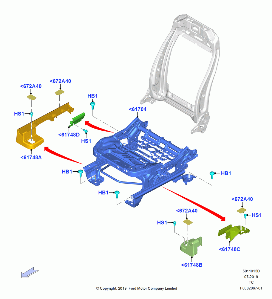 15D - Front Seat Base, With Pass. 4 Way Manual Seat Adjust; 19/AUG/2019