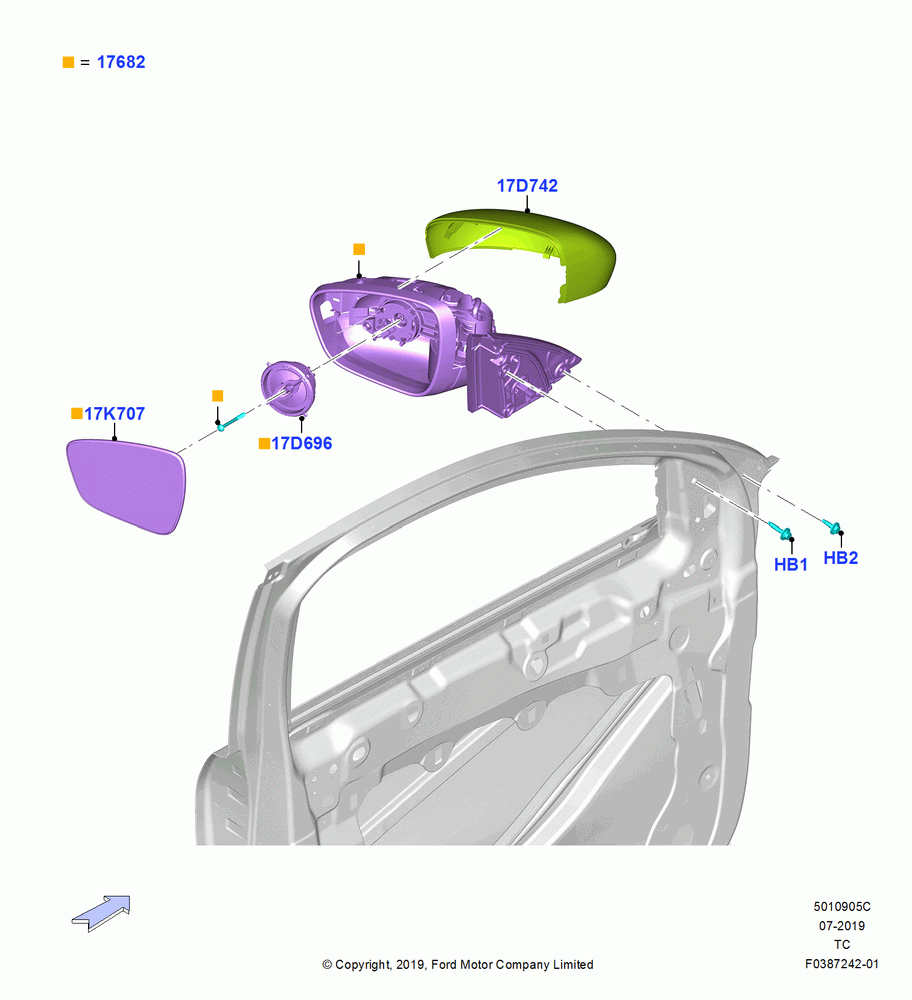 05C - Exterior Rear View Mirror, Dual Power Adust/Heated Mrrs W/Blis; 19/AUG/2019