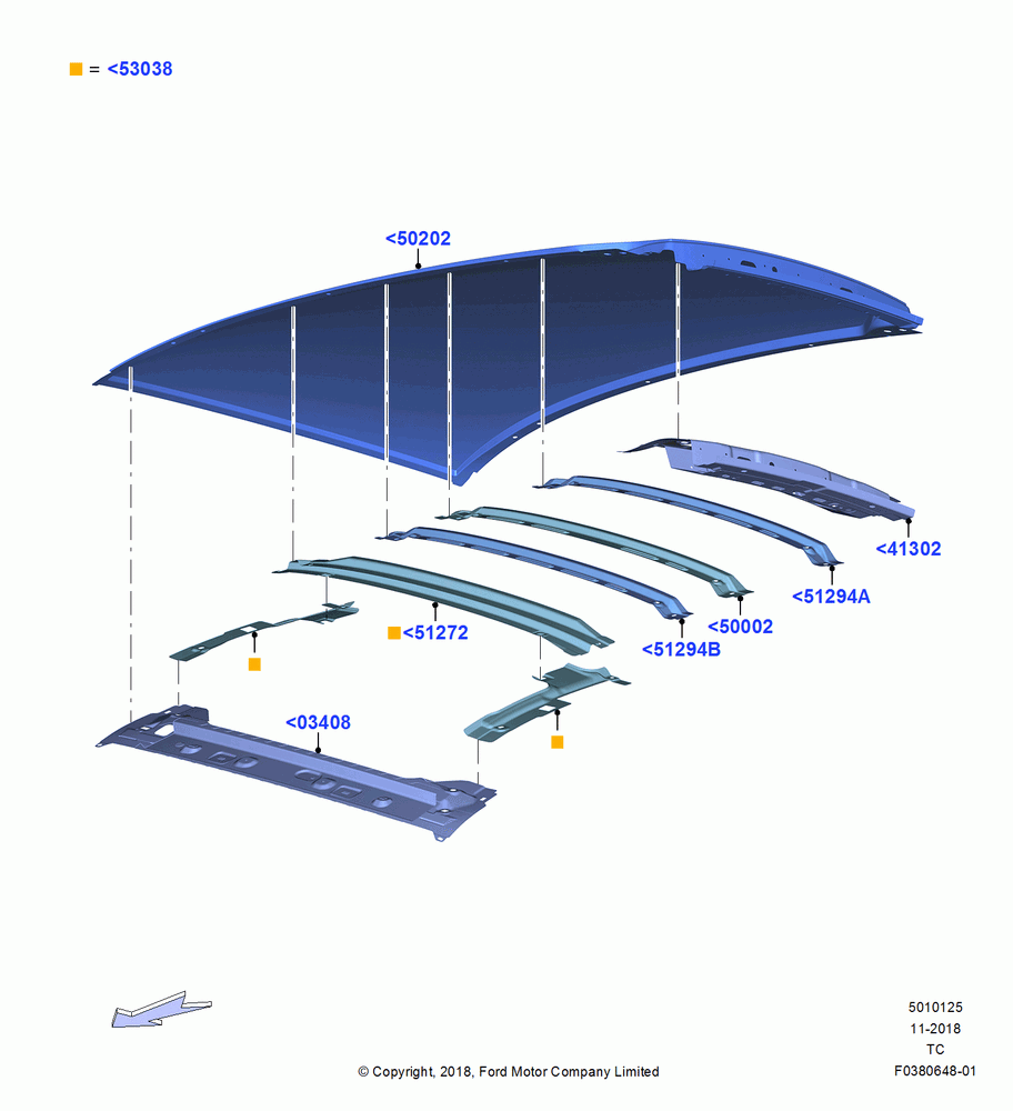 25 - Roof - Sheet Metal, Less Roof Line Conversion; 19/AUG/2019