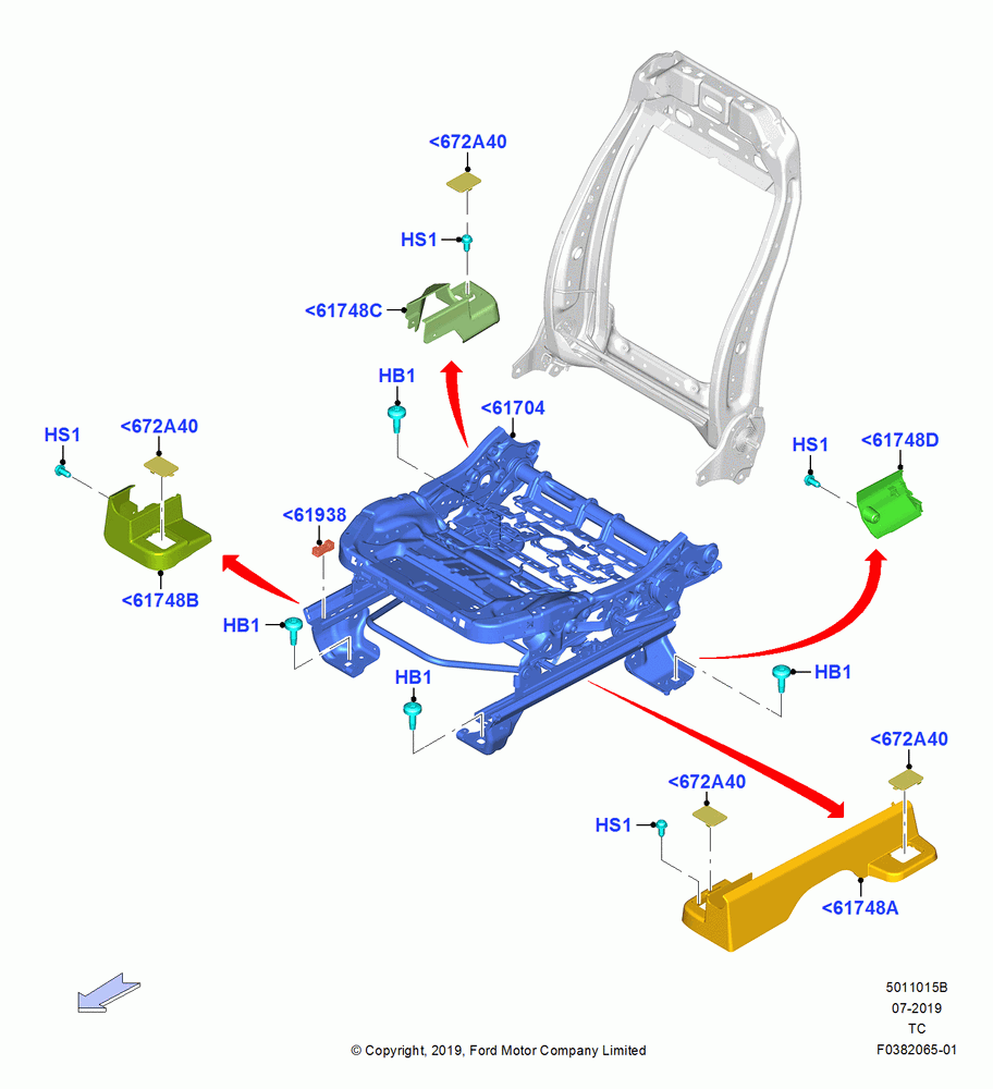 15B - Front Seat Base, With Driver 6 Way Mnl.Seat Adjuster; 19/AUG/2019
