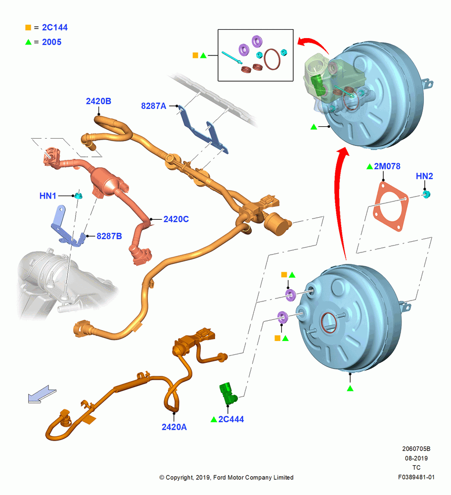 05B - Brake Booster, Brakes-TS/HLA/ESP/TC/ABS; 19/AUG/2019