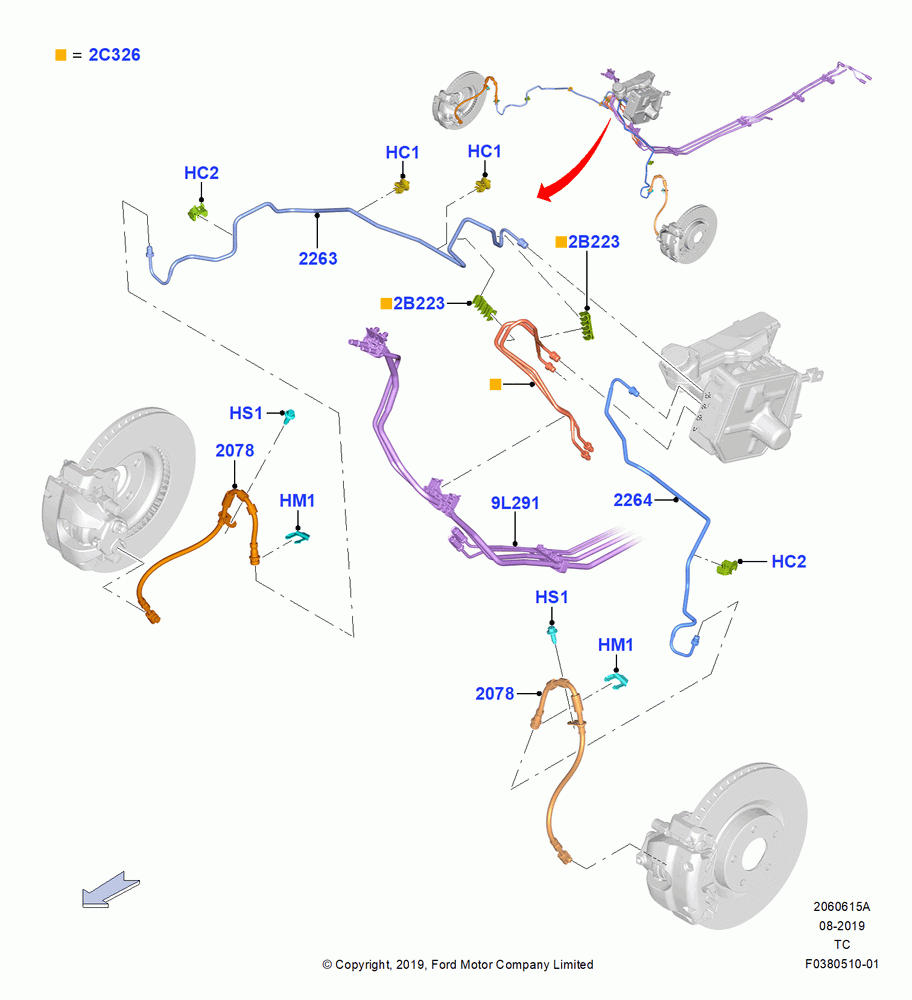 15A - FRONT BRAKE LINES, ABS/ESP With Electric Brake Booster; 19/AUG/2019