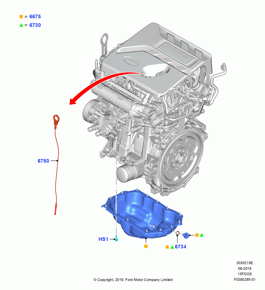 15E - Oil Pan/Oil Level Indicator, 1.5L Dragon (175/180PS); 19/AUG/2019