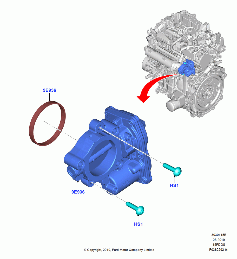 15E - Throttle Housing, 1.5L Dragon (175/180PS); 19/AUG/2019