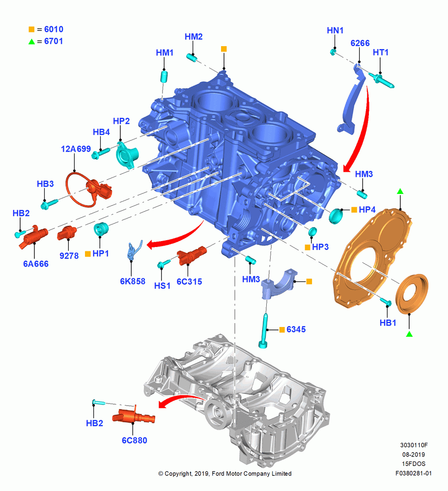 10F - Cylinder Block and Plugs, 1.5L Dragon (175/180PS); 19/AUG/2019