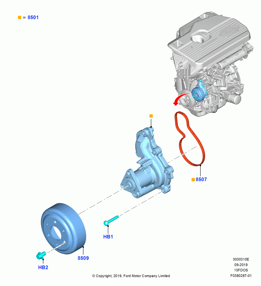 10E - Water Pump, 1.5L Dragon (175/180PS); 19/AUG/2019
