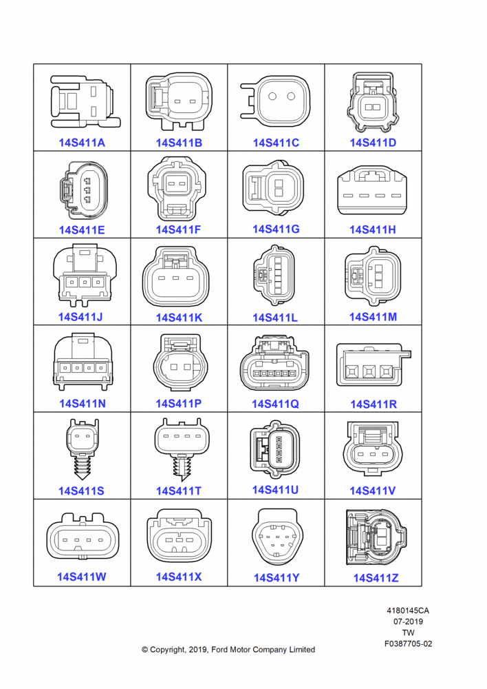 45CA - Pigtail Wiring Kits, Page A, Sensors; 06/MAY/2019