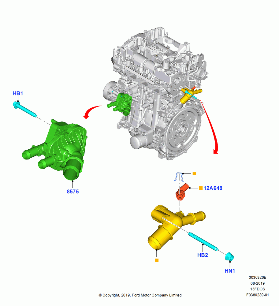 20E - Thermostat/Housing & Related Parts, 1.5L Dragon (175/180PS); 19/AUG/2019