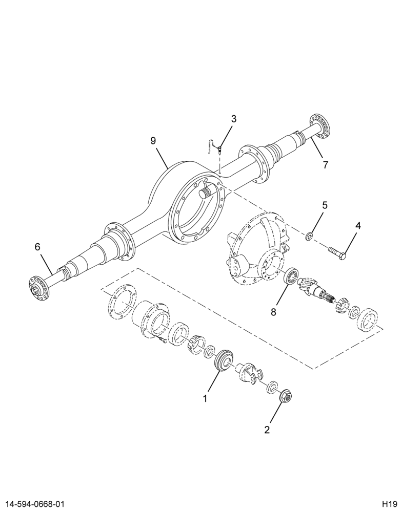 ..AXLE,RR L/BK , 6.50  14AGA/14A (Intl. 3561334C92)