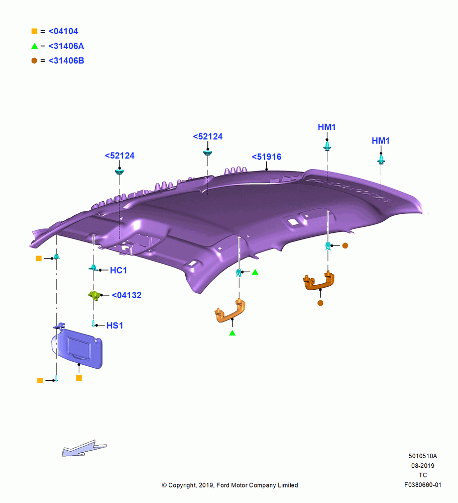 10A - Headlining and Sun Visors, Less Roof Line Conversion; 19/AUG/2019