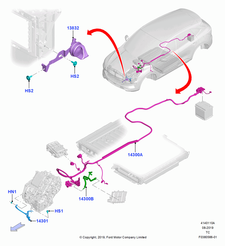 10A - Battery Cables and Horn, Plug-In Gas/Electric Hybrid; 19/AUG/2019